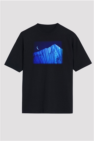 Everest Siyah Unisex Oversize Tişört T-Shirt