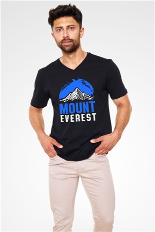 Everest Siyah Unisex V Yaka Tişört