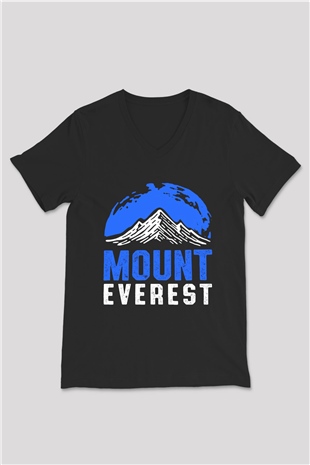 Everest Siyah Unisex V Yaka Tişört