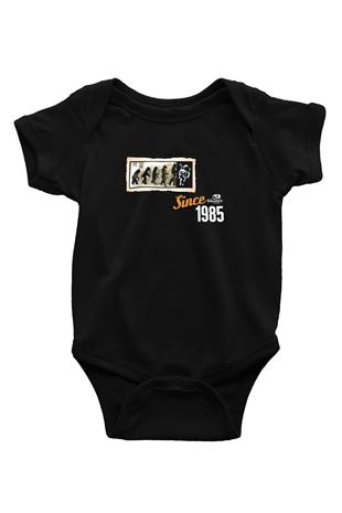 Evrim Astronot Baskılı Unisex  Siyah Bebek Body - Zıbın