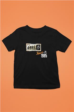 Evrim Astronot Baskılı Unisex Siyah Çocuk Tişörtü - Tshirt
