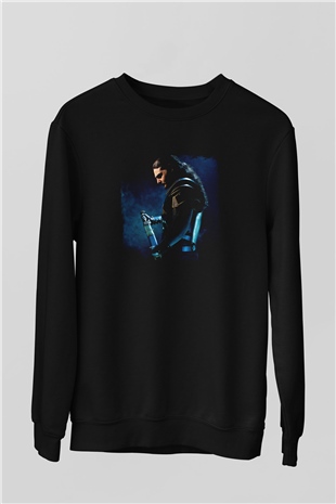 Ex Deo Baskılı Unisex Siyah Sweatshirt