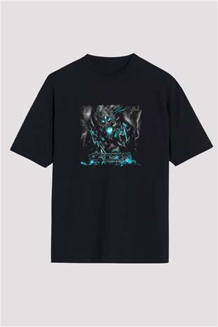 Excision Baskılı Unisex Oversize Siyah Tişört