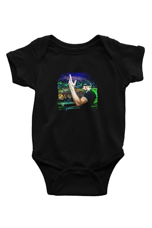 Excision Baskılı Unisex Siyah Bebek Body - Zıbın