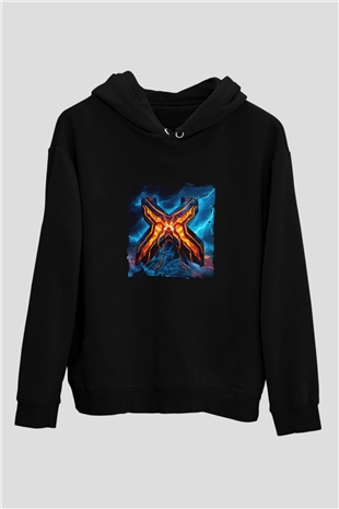 Excision Baskılı Unisex Siyah Hoodie