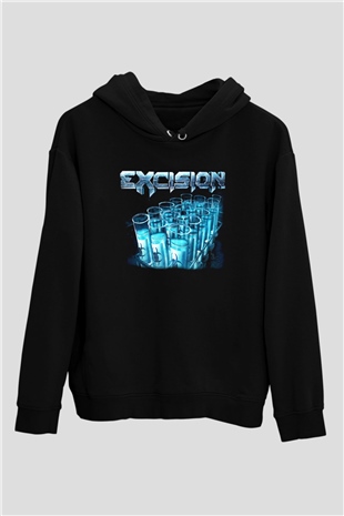 Excision Siyah Unisex Hoodie