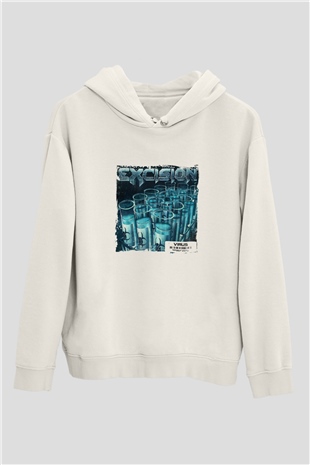 ExcisionBaskılı Beyaz Hoodie