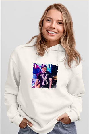 ExcisionBaskılı Beyaz Hoodie
