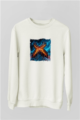 ExcisionBaskılı Beyaz Sweatshirt