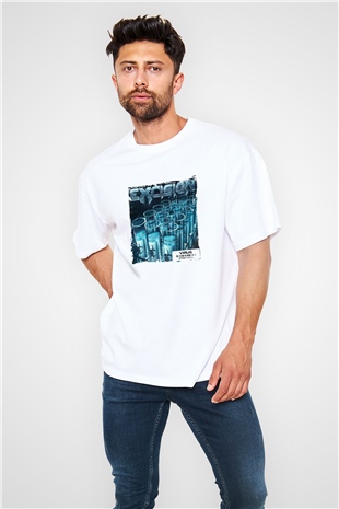 ExcisionBaskılı Beyaz Oversize Tişört