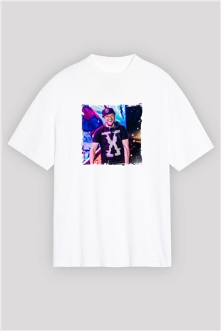 ExcisionBaskılı Beyaz Oversize Tişört