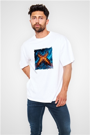 ExcisionBaskılı Beyaz Oversize Tişört