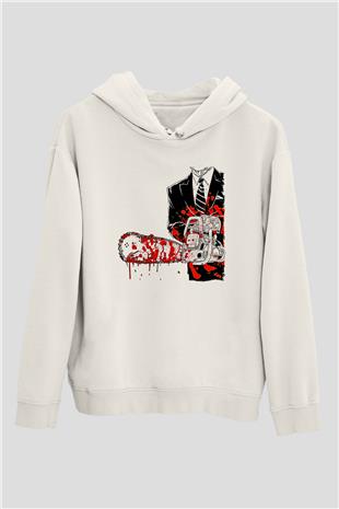 Exhumed Baskılı Beyaz Unisex Kapüşonlu Sweatshirt