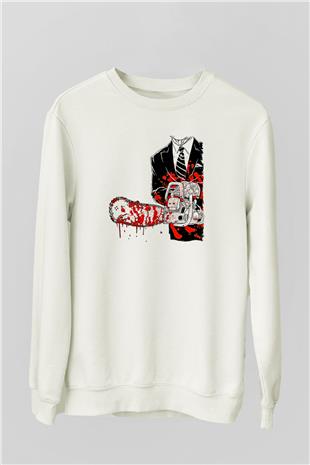 Exhumed Baskılı Beyaz Unisex Sweatshirt
