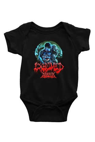 Exhumed Baskılı Unisex Siyah Bebek Body - Zıbın