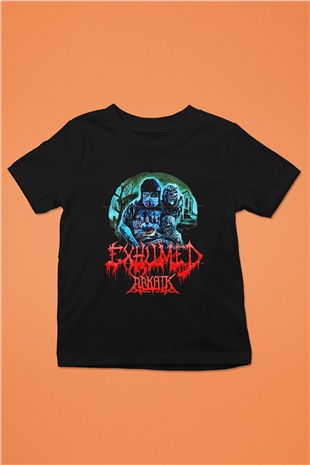 Exhumed Baskılı Unisex Siyah Çocuk Tişört - Tshirt