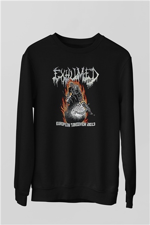 Exhumed Baskılı Unisex Siyah Sweatshirt