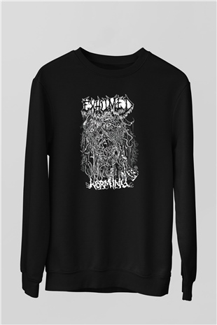 Exhumed Baskılı Unisex Siyah Sweatshirt