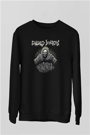 Exhumed Baskılı Unisex Siyah Sweatshirt