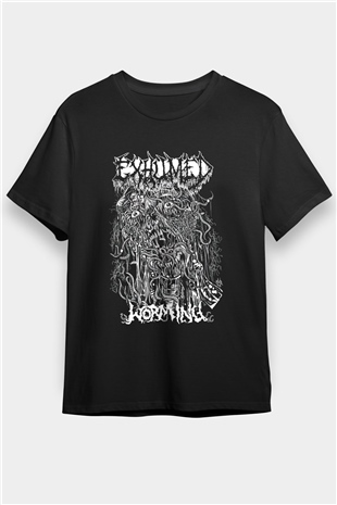 Exhumed Baskılı Unisex Siyah Tişört - Tshirt