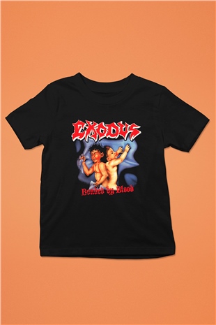 Exodus Baskılı Siyah Unisex Çocuk Tişört