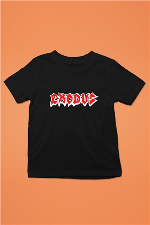 Exodus Baskılı Siyah Unisex Çocuk Tişört