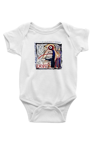 Exodus Baskılı Unisex Beyaz Bebek Body - Zıbın