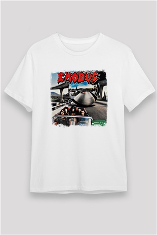 Exodus Baskılı Unisex Beyaz Tişört
