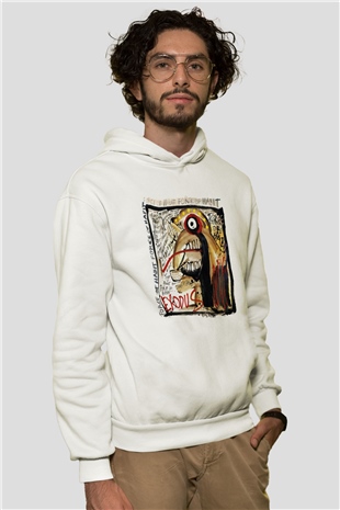 Exodus Beyaz Unisex Kapşonlu Sweatshirt