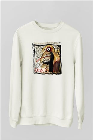 Exodus Beyaz Unisex Sweatshirt