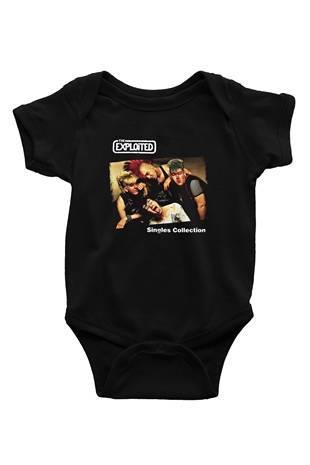 Exploited Baskılı Unisex Siyah Bebek Body - Zıbın