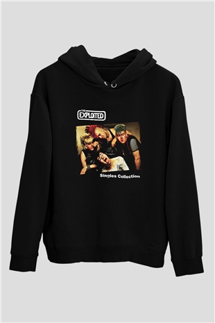 Exploited Baskılı Unisex Siyah Hoodie