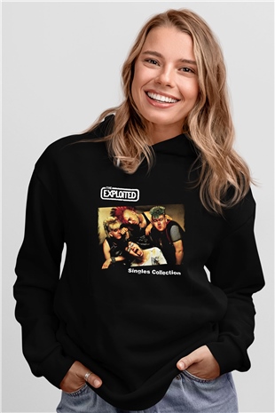 Exploited Baskılı Unisex Siyah Hoodie