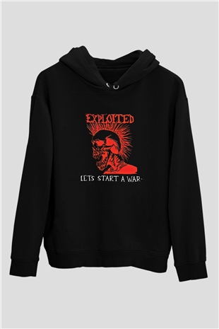 Exploited Baskılı Unisex Siyah Hoodie