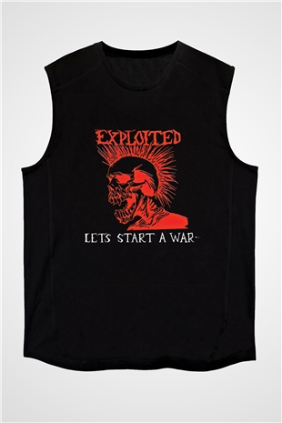 Exploited Baskılı Unisex Siyah Kolsuz Tişört