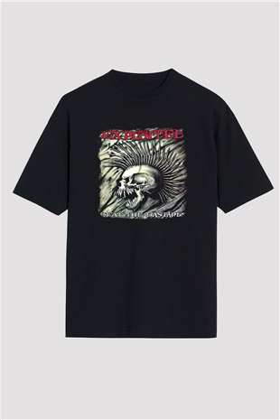 Exploited Baskılı Unisex Siyah Oversize Tişört