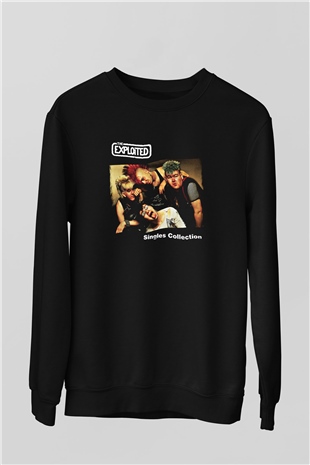 Exploited Baskılı Unisex Siyah Sweatshirt