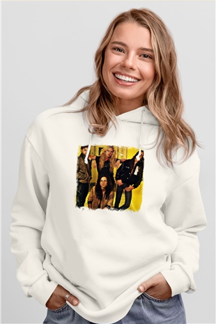 Extreme Baskılı Unisex Beyaz Hoodie