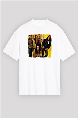 Extreme Baskılı Unisex Beyaz Oversize Tişört