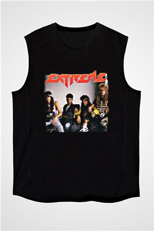 Extreme Baskılı Unisex Siyah Kolsuz Tişört