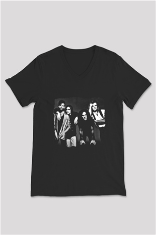 Extreme Baskılı Unisex Siyah V Yaka Tişört