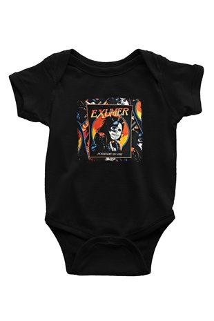 Exumer Baskılı Unisex Siyah Bebek Body - Zıbın