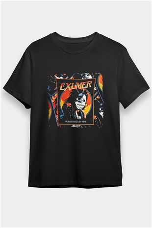 Exumer Baskılı Unisex Siyah Tişört