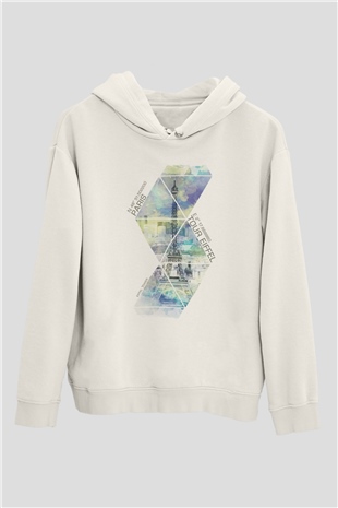 Eyfel Kulesi Beyaz Unisex Hoodie