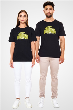 Eyfel Kulesi Siyah Unisex Tişört T-Shirt - TişörtFabrikası