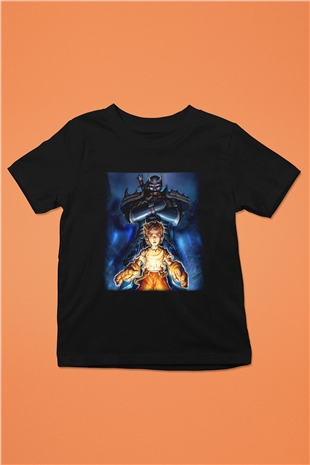 Fable Baskılı Siyah Unisex Çocuk Tişört