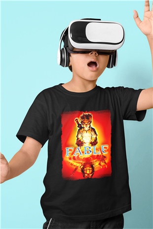 Fable Siyah Unisex Çocuk Tişört