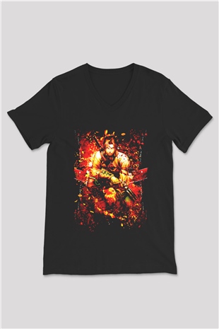 Fable Siyah Unisex V Yaka Tişört