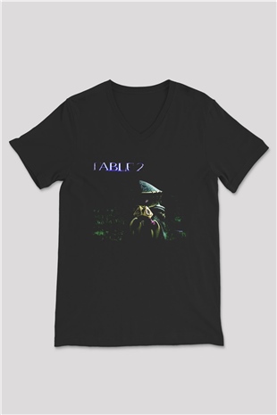 Fable Siyah Unisex V Yaka Tişört