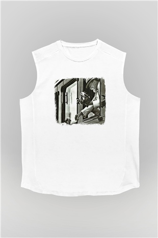 Faith No More Baskılı Unisex Beyaz Kolsuz Tişört